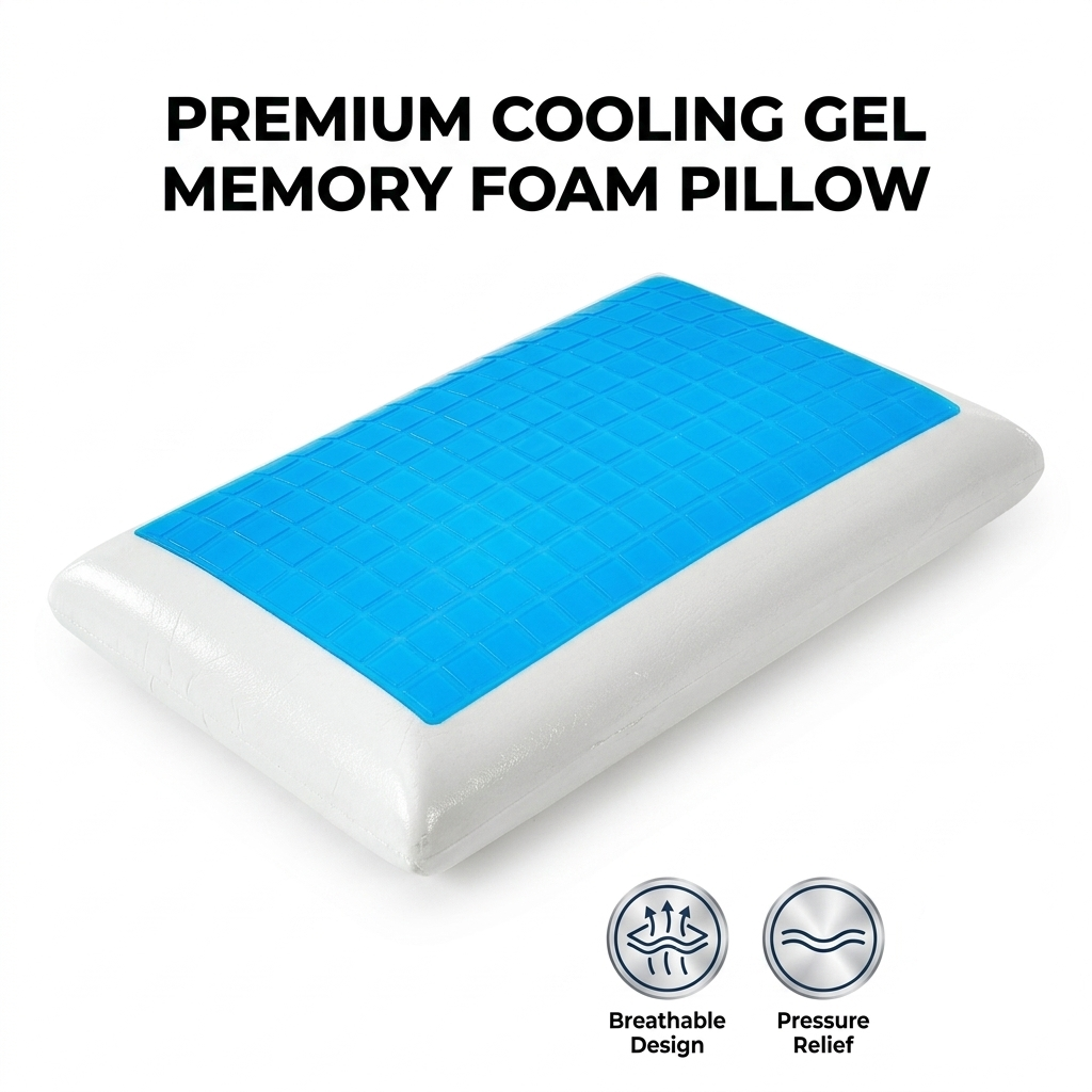 Cooling Gel Memory Foam Cervical Pillow